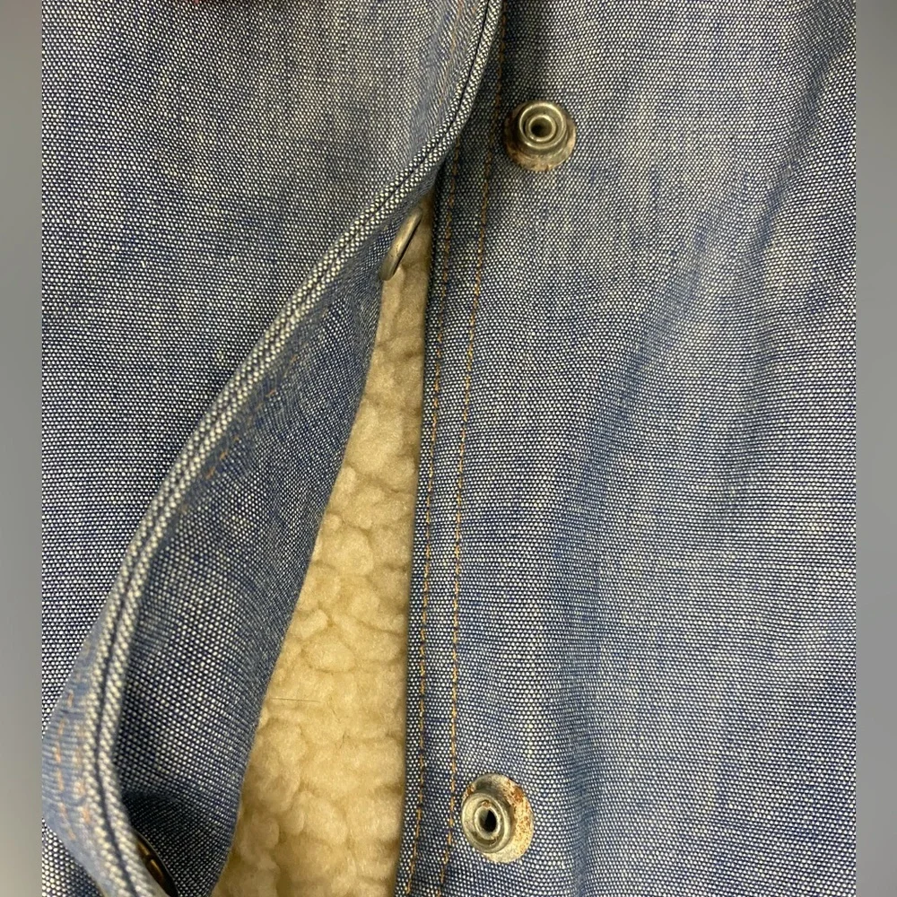 Vintage 70’s Levis Chambray Jacket Button Levis Oren Tag Trucker Sherpa Jacket